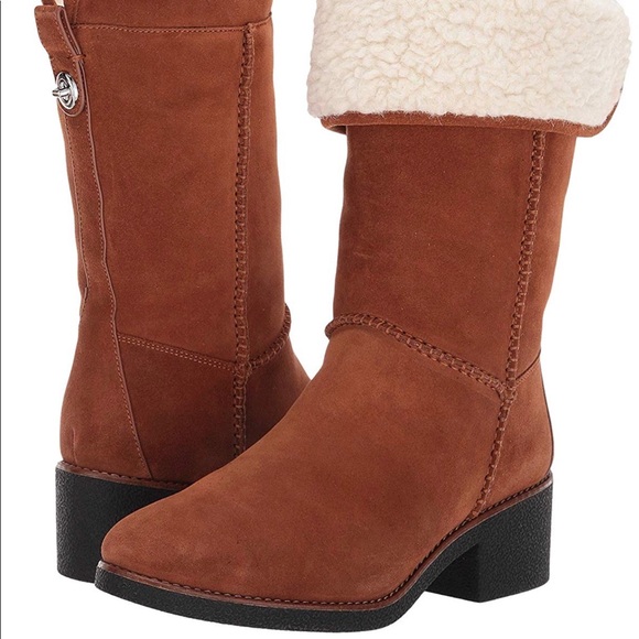 COACH Turn lock Faux Shearling Boot. NWOB SZ 6 1/2 - Picture 7 of 8